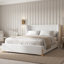 Abbey Wingback Queen Bed Ivory