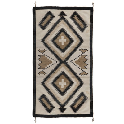 One-of-a-Kind 3'7 X 6'9 1910s Rectangle Cotton and Wool Area Rug in