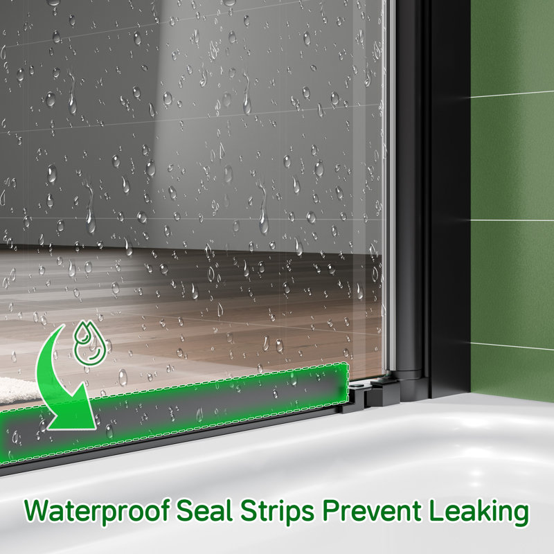 30-31.5＂W X 75＂Pivot Single Shower Door With 1/4＂(6Mm) Clear Tempered Glass