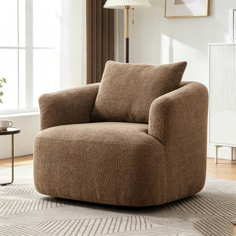 Canapé pivotant à 360 °, chaise d'appoint 38,2 po, Marron foncé