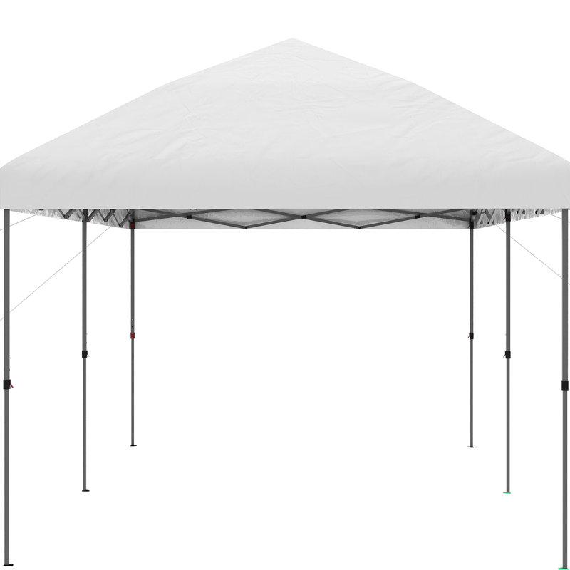 Auvent escamotable 10 pi x 19 pi. Structure en acier pour un assemblage simple, variation de hauteur à 3 niveaux. Comprend un sac de transport. Pare-soleil, patio, jardin, rassemblements de jardin, blanc