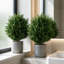 Set of 2 artificial cypress tree with ground stake