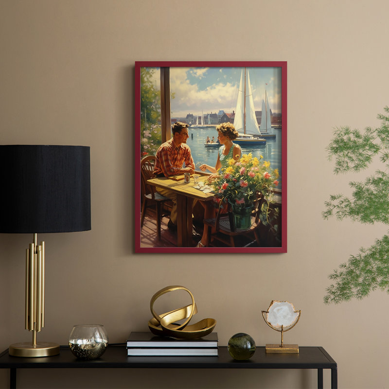 «WOMEN Series», reproduction encadrée en bois massif, H 11 po x l 9 po, Rouge