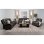Fauteuil inclinable Forrest avec surpiqûres décoratives, similicuir gris et inclinaison manuelle pour une détente confortable