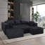 (Old SKU: W3163S00042) Canapé modulaire en U modulaire 8 pièces, grand canapé convertible avec méridienne et lit surdimensionnés, revêtement en velours côtelé de luxe, aucun assemblage requis, noir
