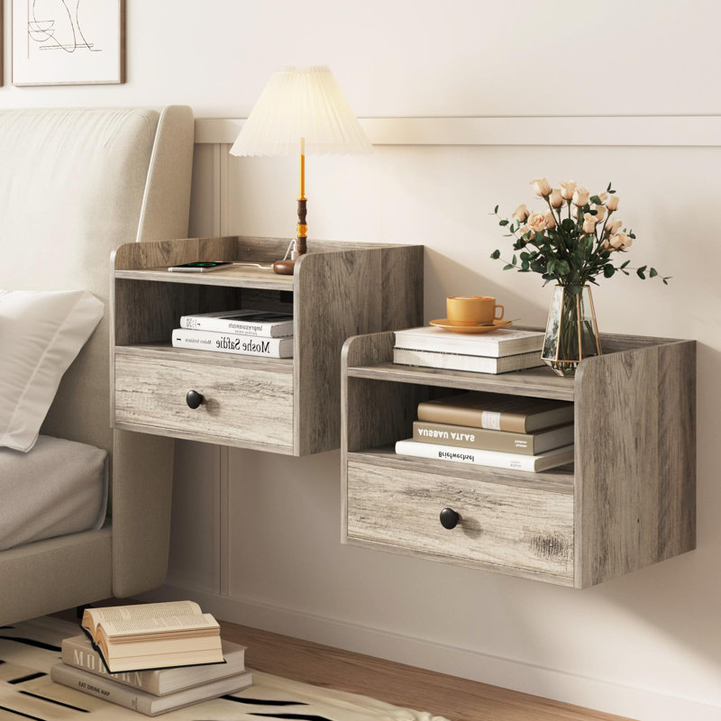 Cyriel 15.75'' W Nightstand, Grey