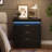 28.8" Modern Nightstand with Sliding Top & LED Lights-1246743680