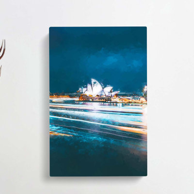 Sydney Opera House Lights In Abstract - Wrapped Canvas Print
