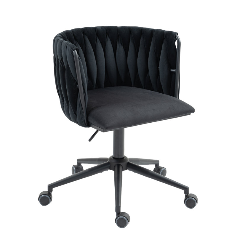 Blen Velvet Task Chair, Black