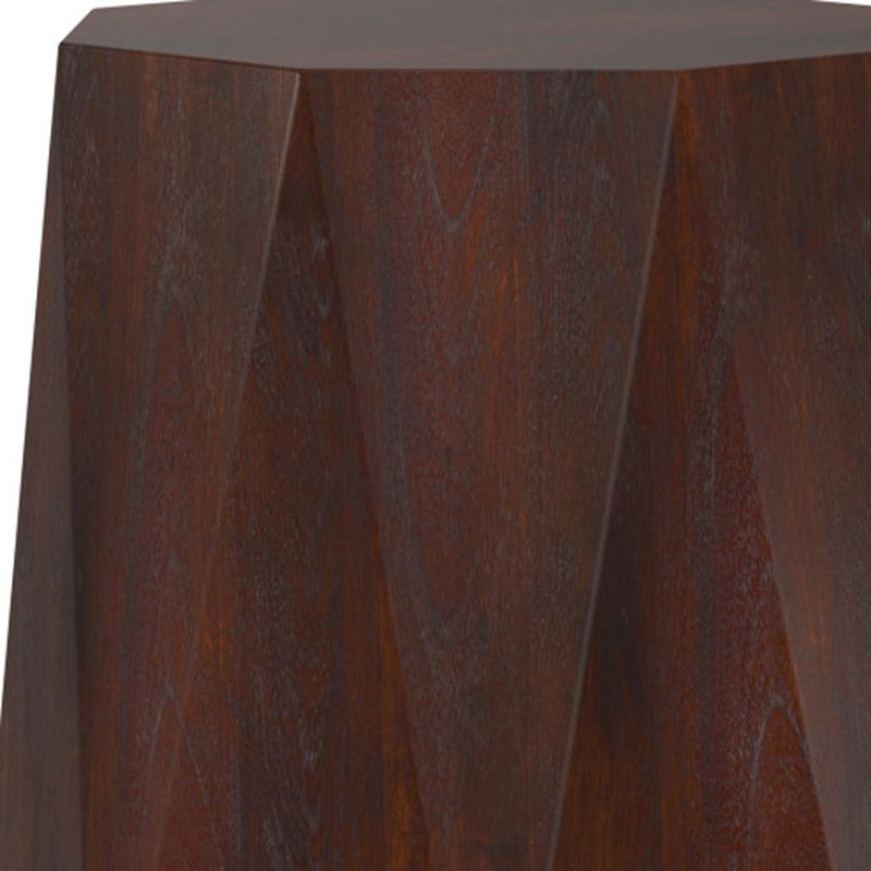 Table de bout en bois massif brun 21 po