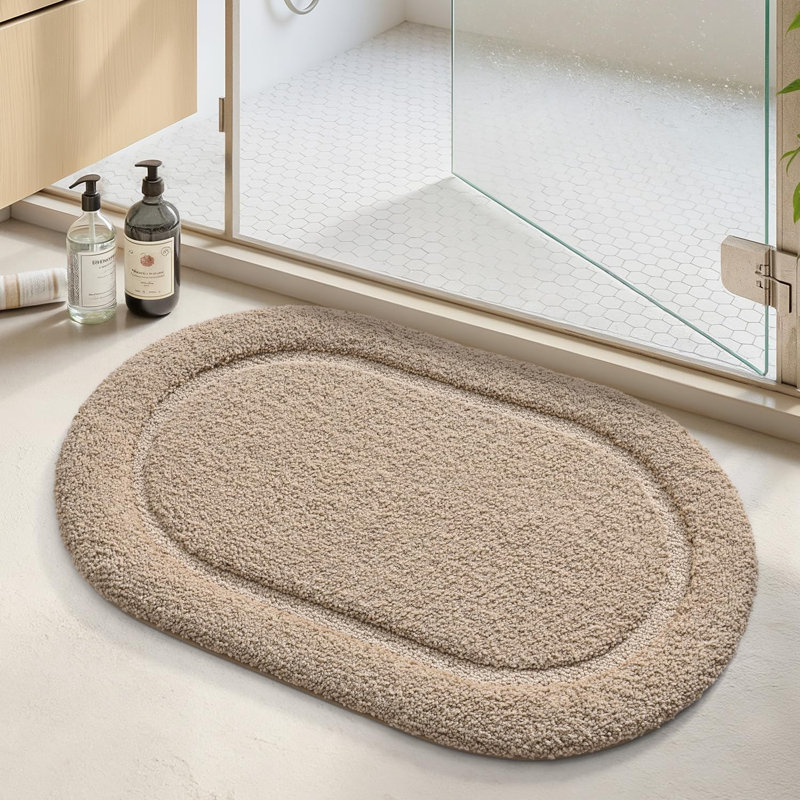 Non-Slip Bath Rug, Khaki, 61cm W x 91cm L