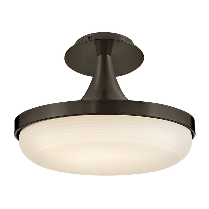 Elsa Integrated LED Convertible Pendant w/ Cased Opal Glass, Black Oxide