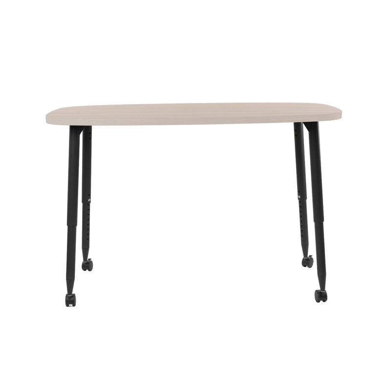 Table d'activité rectangulaire à grain de bois 31 po x 50 po Adapte, Sable asiatique, Noir