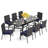 Alyah 8 - Person Patio Dining Set Extendable Rectangular Table with Cushions Included