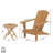 Grade A Teak Adirondack Chair Outdoor Patio Set of 3 (2 Chairs + 1 Side Table)