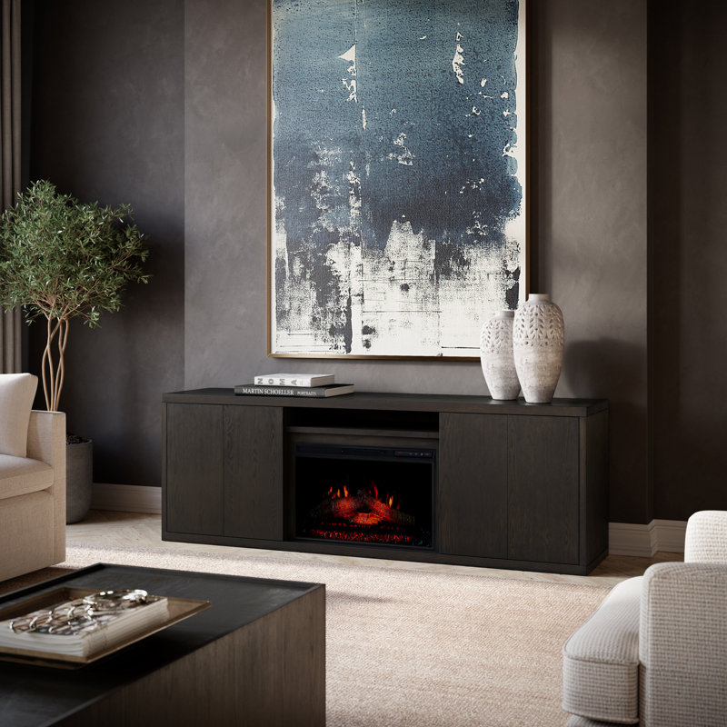 Meuble télé avec foyer DEL 78 po Laurel Creek, Bois espresso