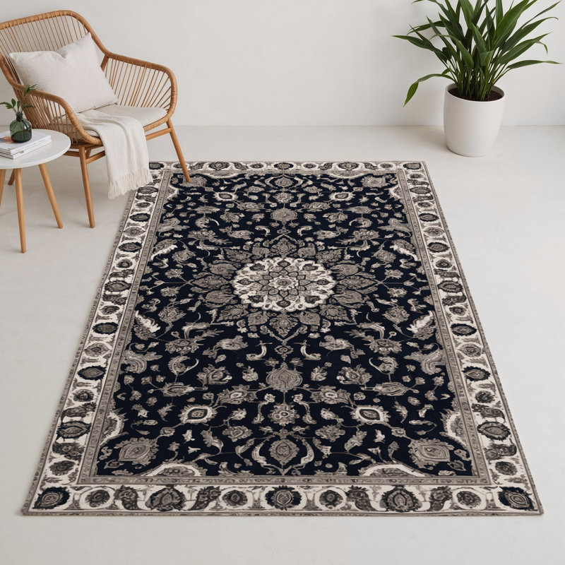 Tapis gris d'intérieur et d'extérieur Tabriz, Rectangulaire 3 pi x 5 pi