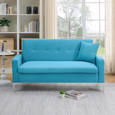 57" Comfortable Double Sofa: With Built-In Storage Function, It Is Suitable For Living Rooms, Apartments And Home Offices, And Can Also Play With Practical Aesthetics