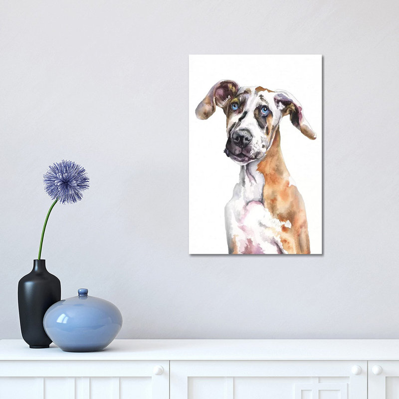 Great Dane Puppy by George Dyachenko - Wrapped Canvas Print, 30.48 cm H x 45.72 cm W