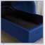 Chaise longue en velours bleu marine avec rangement et coussin, accoudoirs roulés modernes rembourrés pour le salon et la chambre à coucher-331751079