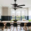 Ventilateur de plafond en cristal noir moderne 52 pouces avec lumières et télécommande Engebretson-435804539