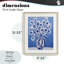 «Blue & White Contrast Flowers», reproduction encadrée sous verre encadrée de lettres et de lignes-1865024819-1865024829