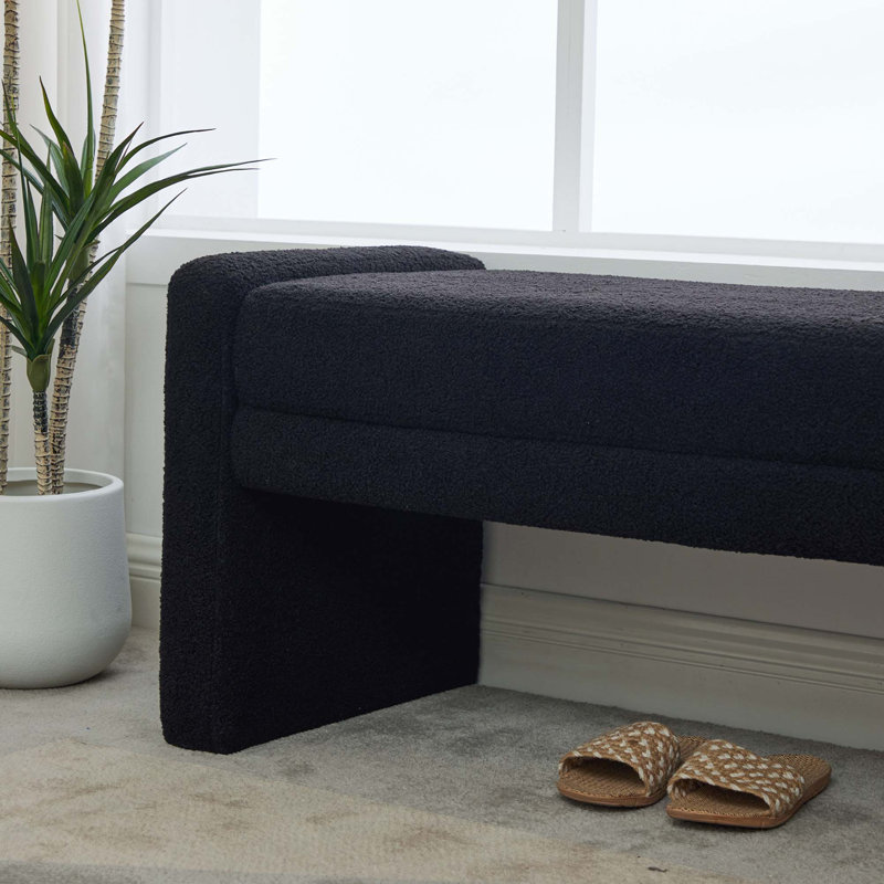 Banc rembourré 66,9 po Modern, Noir