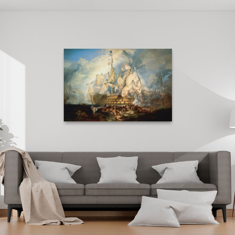 «The Bataille de Trafalgar», impression d'art classique côtier abstrait de 1822 à 1824, H 40 po x l 60 po