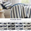 Full/queen 3 Comforter With -dyed Stripes, Softly Crinkled Texture, All Comfort, Brushed Microfiber Back, Standard 100, Machine Washable, Blue Contemporary Aesthetic,