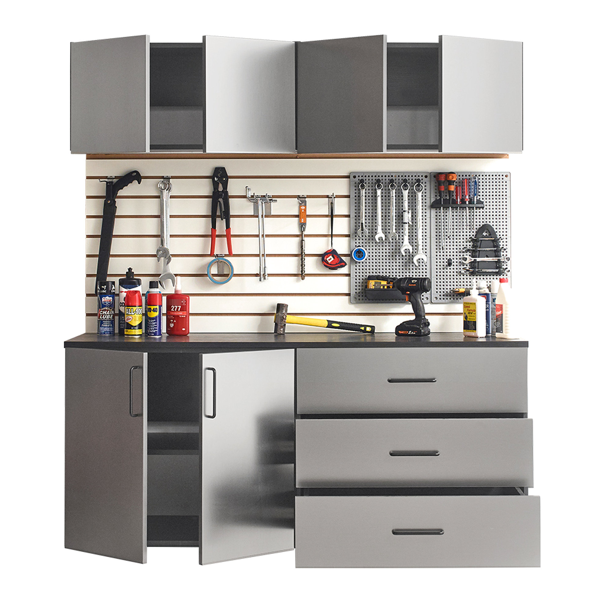 Wrought Studio™ Series Garage Cabinet C 5 64 In. W X 79 20 With Stylish ...