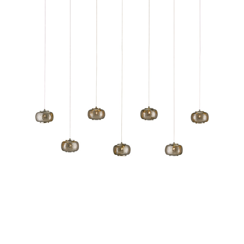 Luminaire suspendu rectangulaire 7 lumières Pepper
