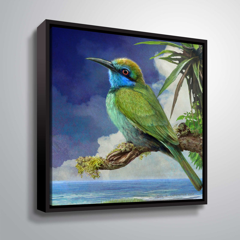 « côtier abeille eater »-impression sur toile, H 10 po x l 10 po x P 2 po, Cadre noir