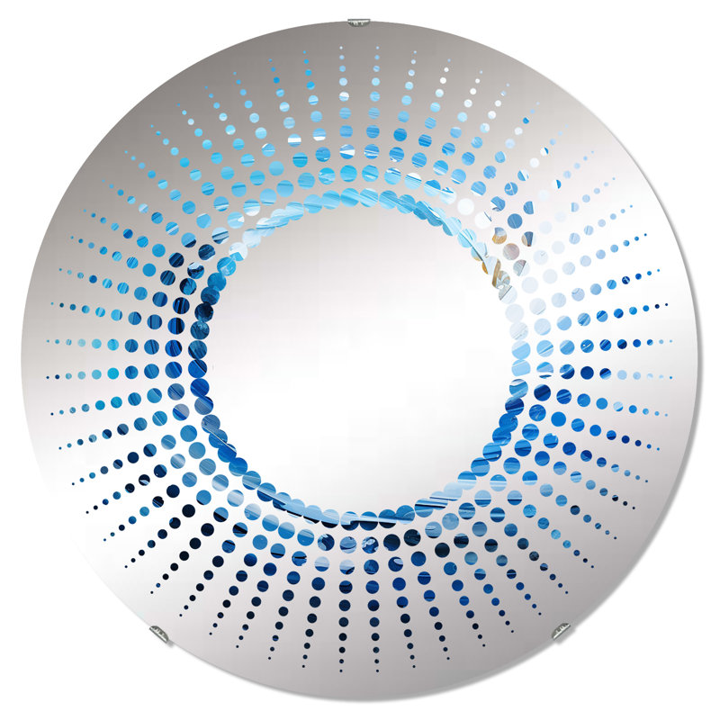 Starburst Decorative Mirror , 31.4" x 31.4", Blue Swirl Wave Spiral II