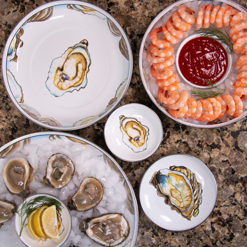 Set of 4 Oyster Pasta Plates