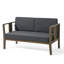Causeuse d'extérieur en bois de teck avec coussin et accoudoirs Junco-1049511549-1049511538
