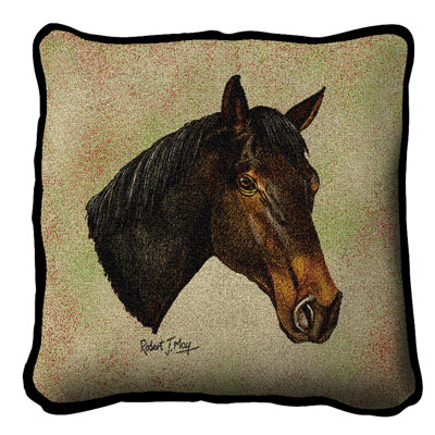Thoroughbred Cotton Throw Pillow