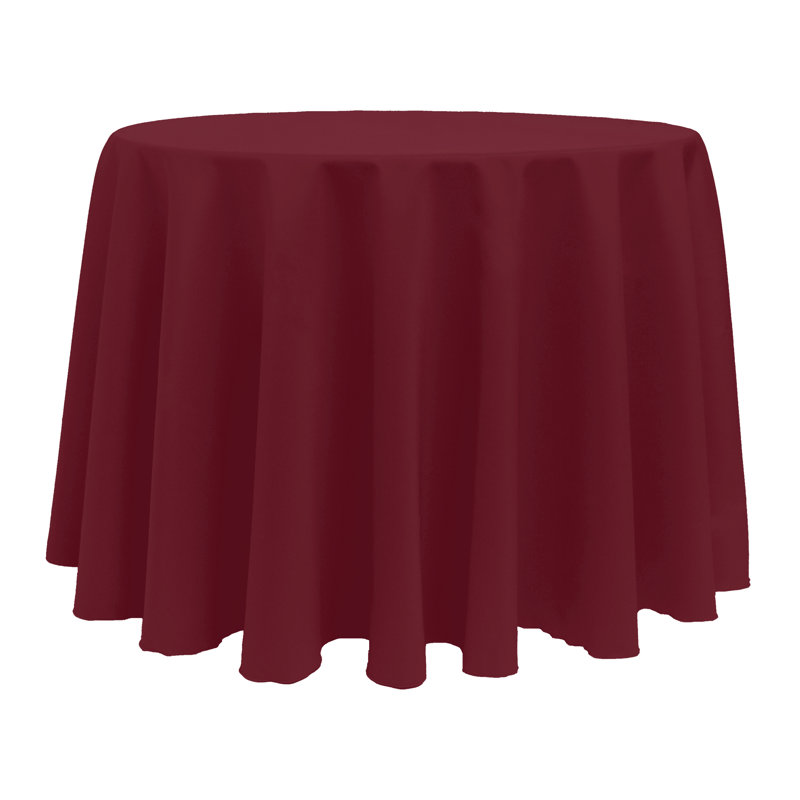 Solid Color Round Tablecloth, 102" x 102", Ruby