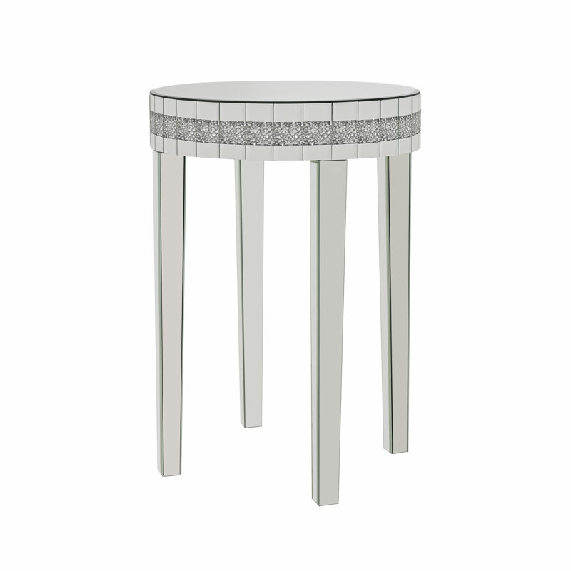 Table basse ronde à miroir