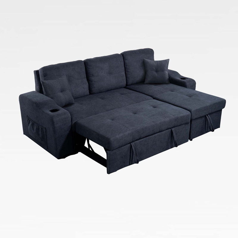 Clowser Upholstered L-Shaped Sectional Right Hand Facing, Black Duplicate