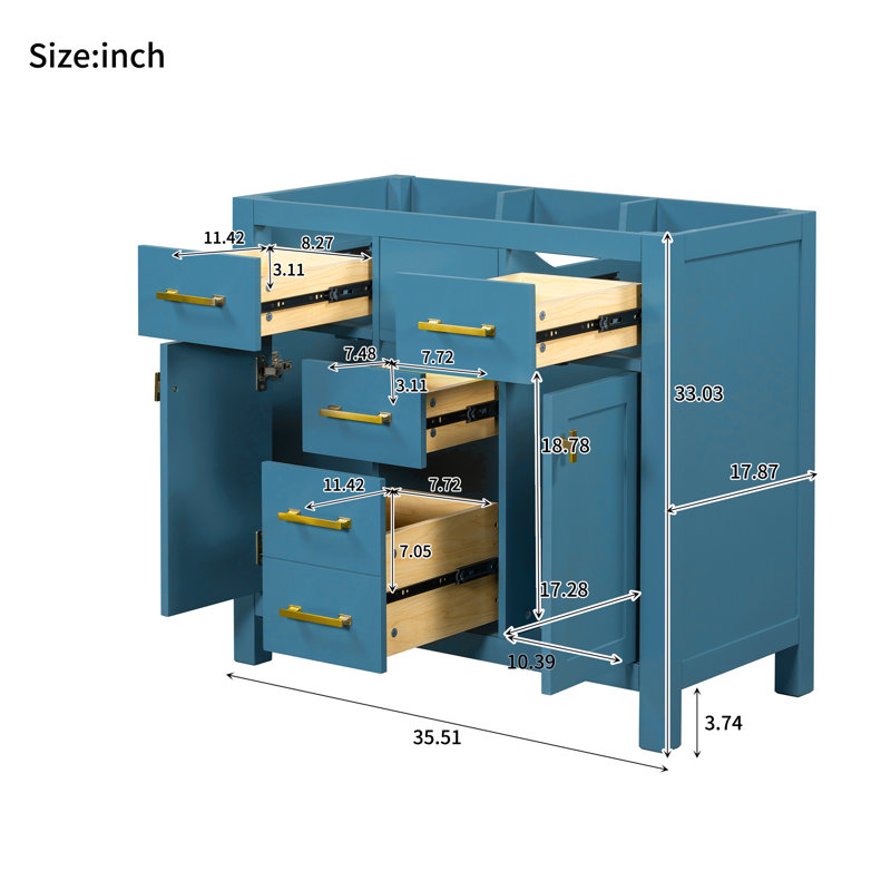 35.5'' Single Bathroom Vanity Base Only
