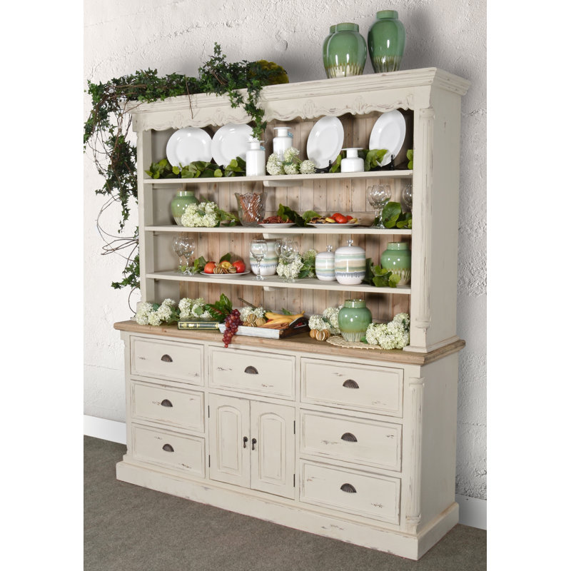 Armoire en porcelaine flavio farmhous, Bahut avec finition naturelle craie blanche Farmho
