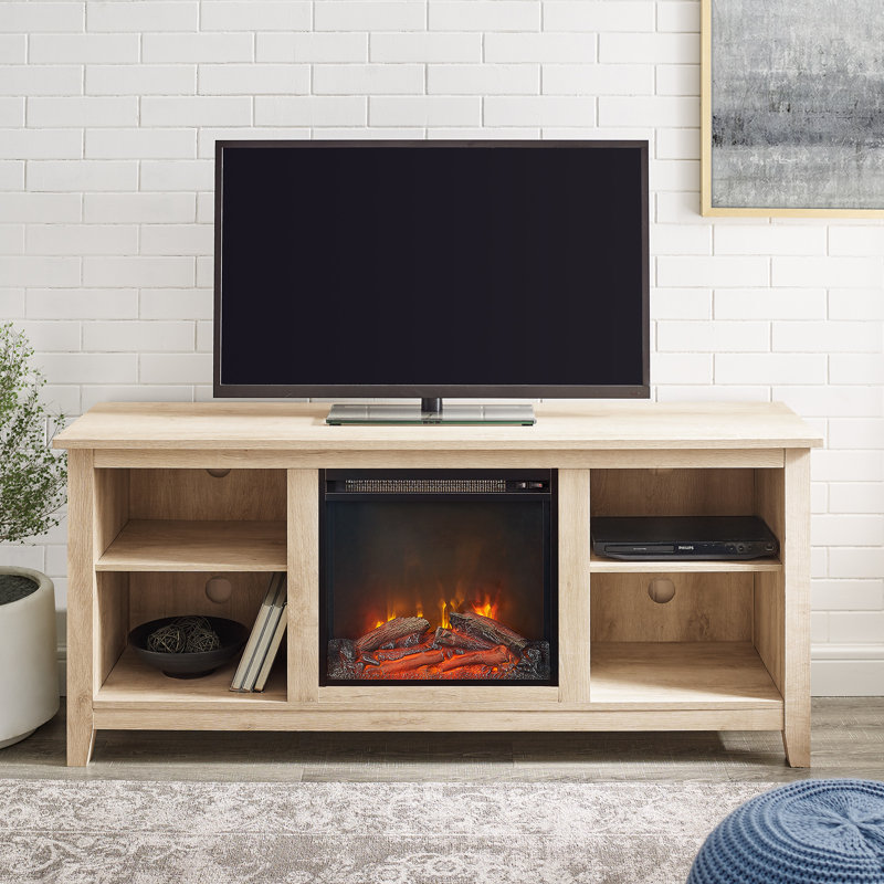 Dorine TV Stand Fireplace, Oak