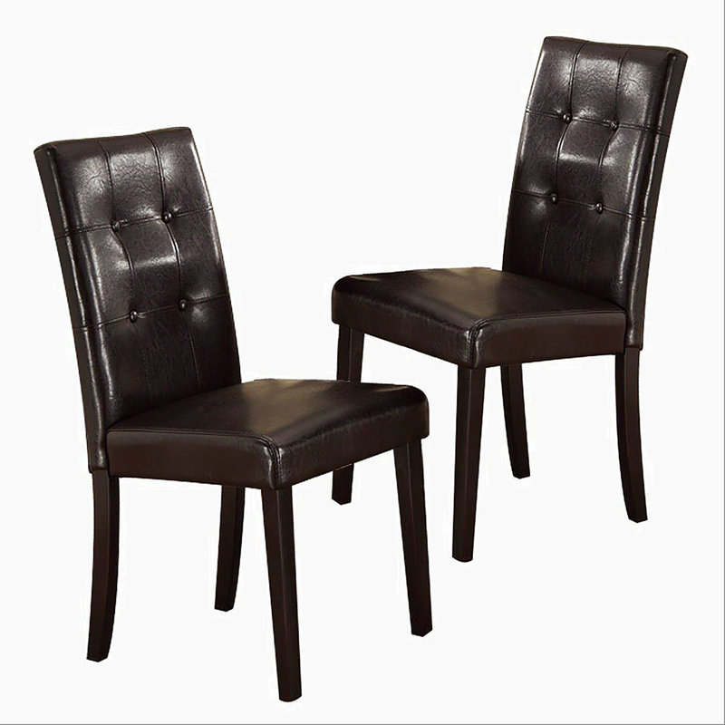 Ensemble de 2 chaises petit-déjeuner en polyuréthane brun foncé