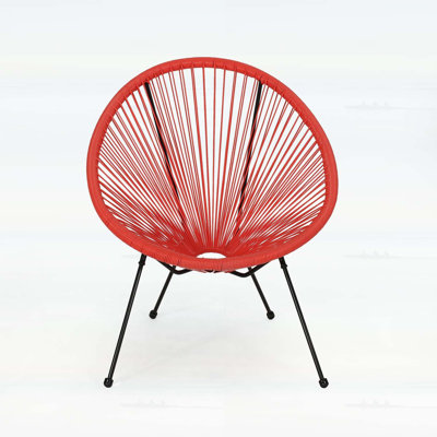 Chaises d'extérieur modernes (ensemble de 2) - Hamac confortable tissé avec structure en acier et finition en faux rotin