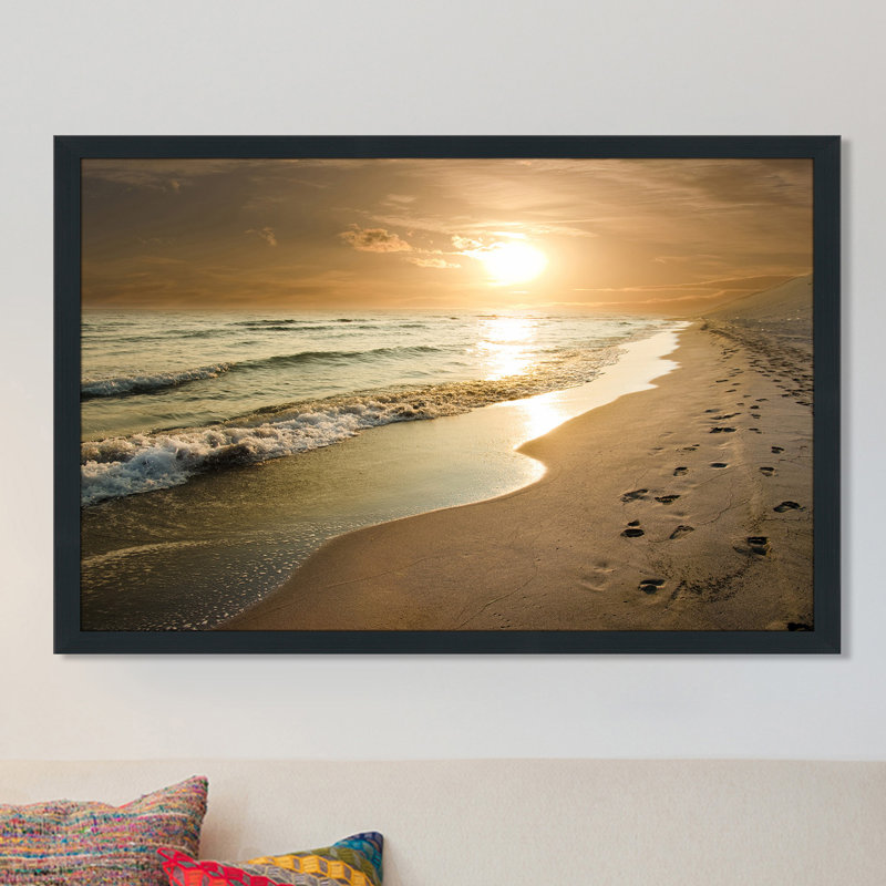 « empreintes », reproduction de photo encadrée, H 27,5 po x l 39,5 po x P 0,75 po