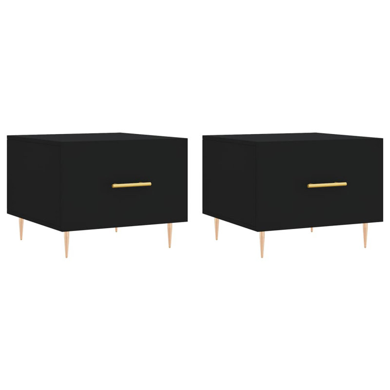 Four Leg Coffee Table with Storage, black