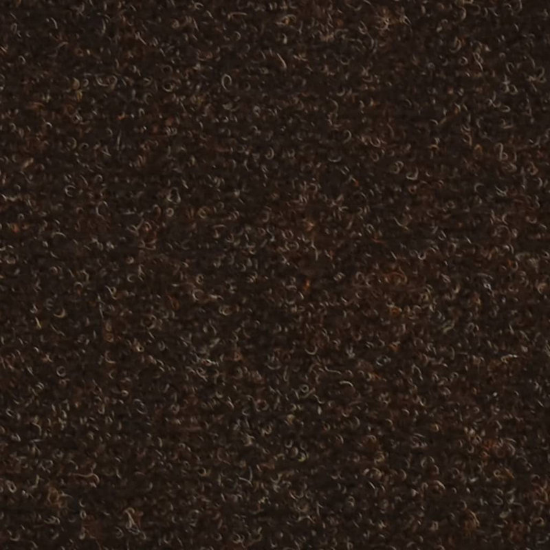 Argenys Self-adhesive Stair Mats Needle Punch, Brown, 10 Pieces Included, Semi-Circle 56cm x 17cm
