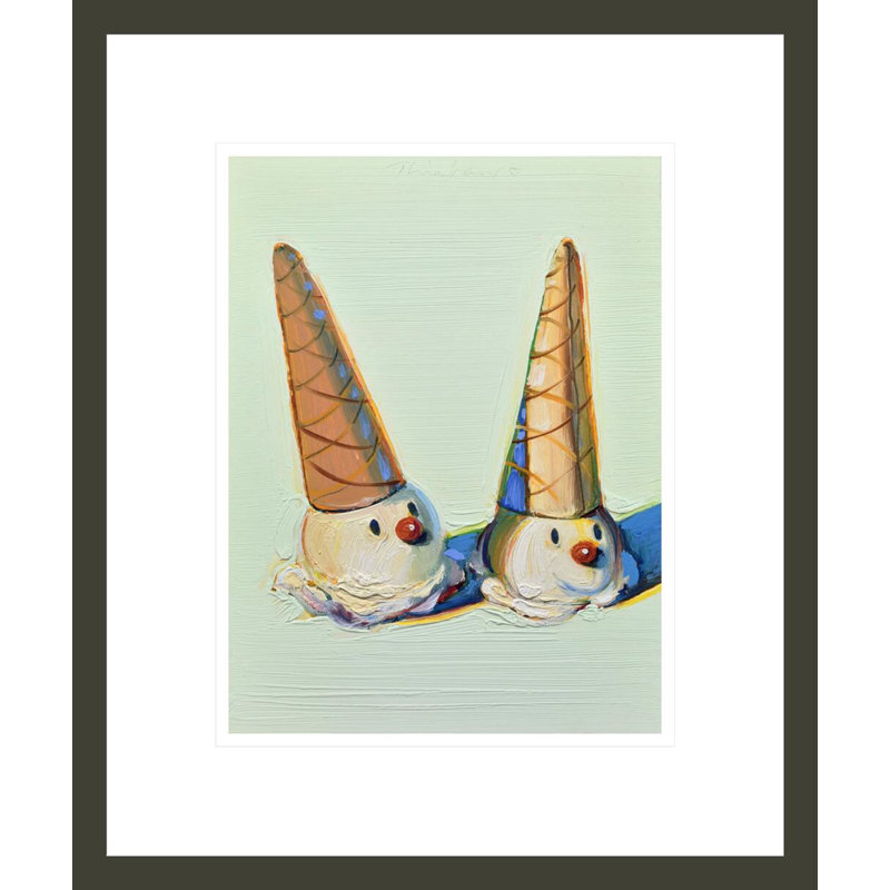 «Jolly Cones» par Wayne Thiebaud - Estampe numérique encadrée, H 16,17 po x l 13,75 po