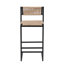 Ensemble de 2 tabourets de cuisine avec repose-pieds et tabouret de cuisine à hauteur de comptoir (style B noir et miel)