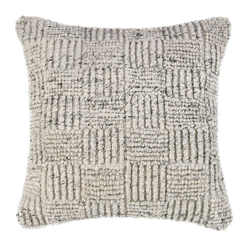 Vico Pillow Cover & Insert, Ivory, Square, 22" x 22"